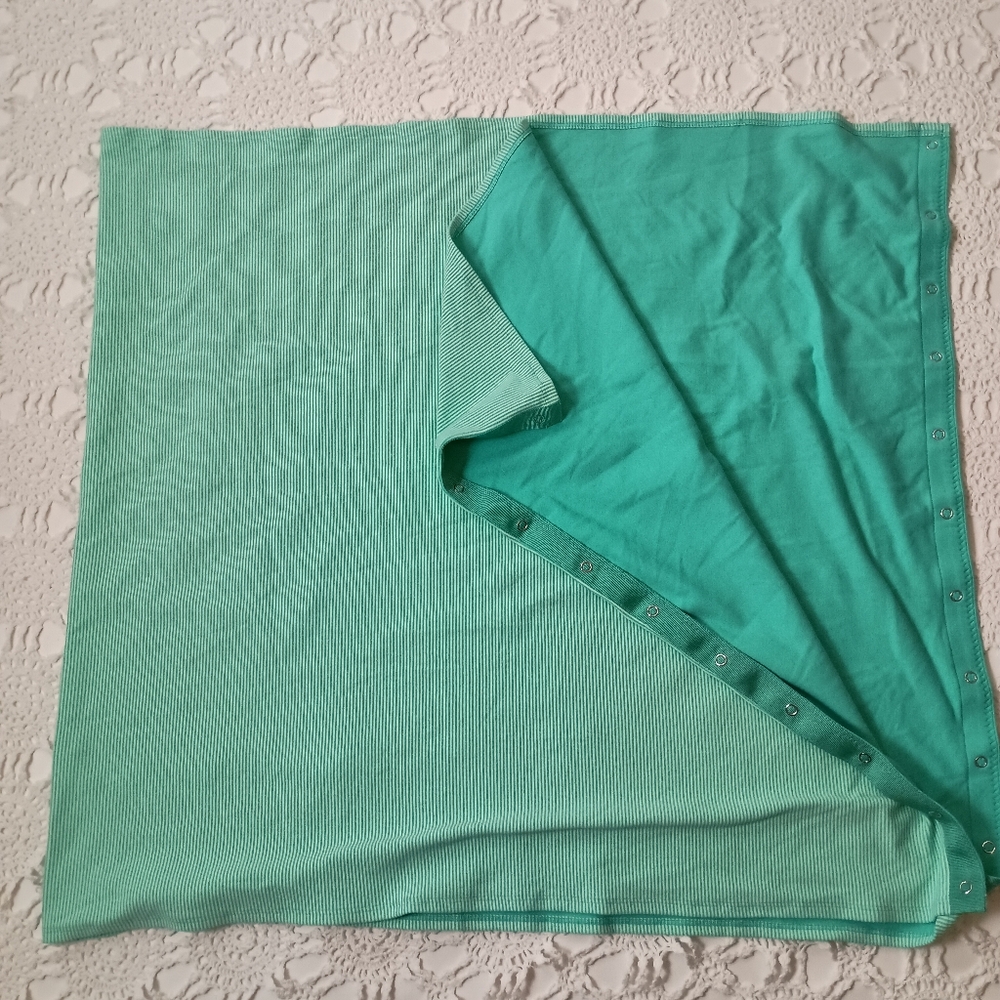 Lululemon Infinity Cowl Scarf Teal Aqua Green Stripe Convertible Wrap Reversible